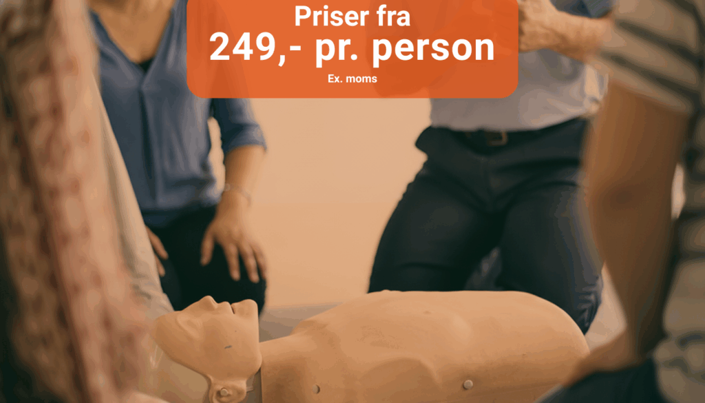 Førstehjælp med orange overlay tæt med pris