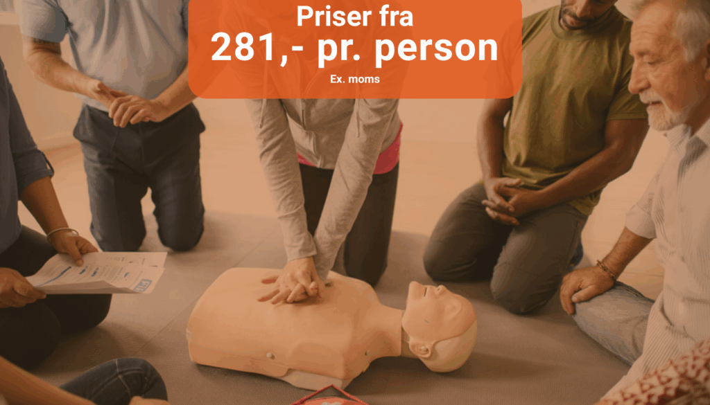 Førstehjælp med orange overlay udefra med pris